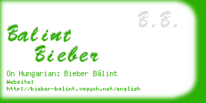 balint bieber business card
