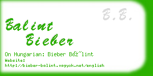 balint bieber business card